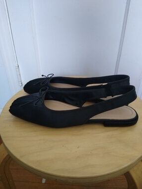 Zara Satin Slingback Ballerina Flats
